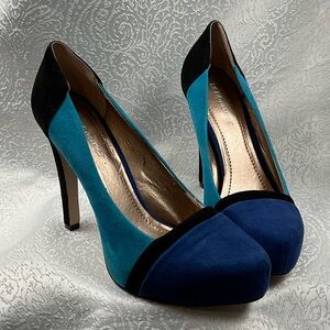 BCBGeneration Teal and Black Heels